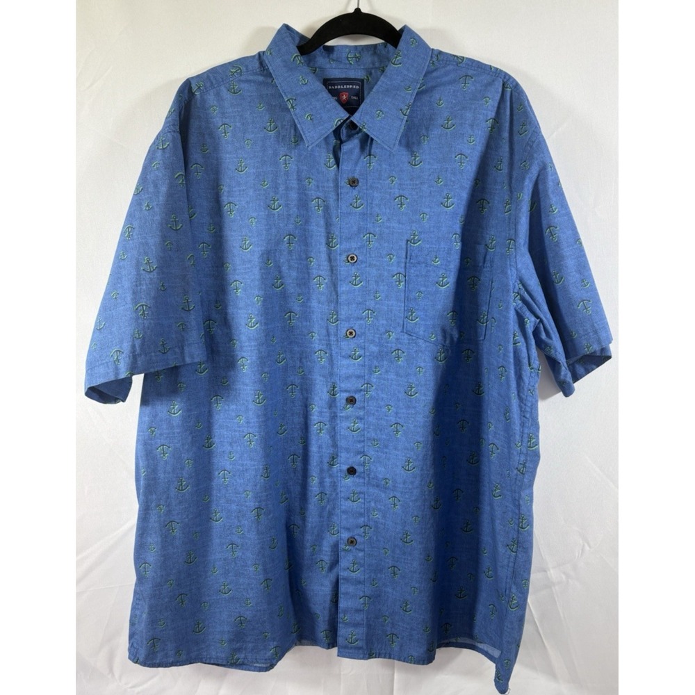 Saddlebred shirt size 2XL tropical nautical anchor theme short sleeve